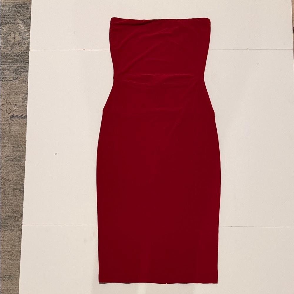 Norma Kamali Strapless Scarlet Dress